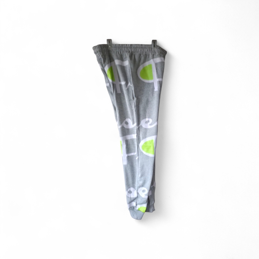 Champion Gray and Green Logo Sweatpants